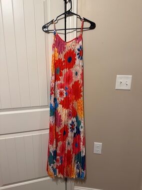 SHEIN Multicolor Floral Maxi Dress - Red, Pink, Blue, Yellow